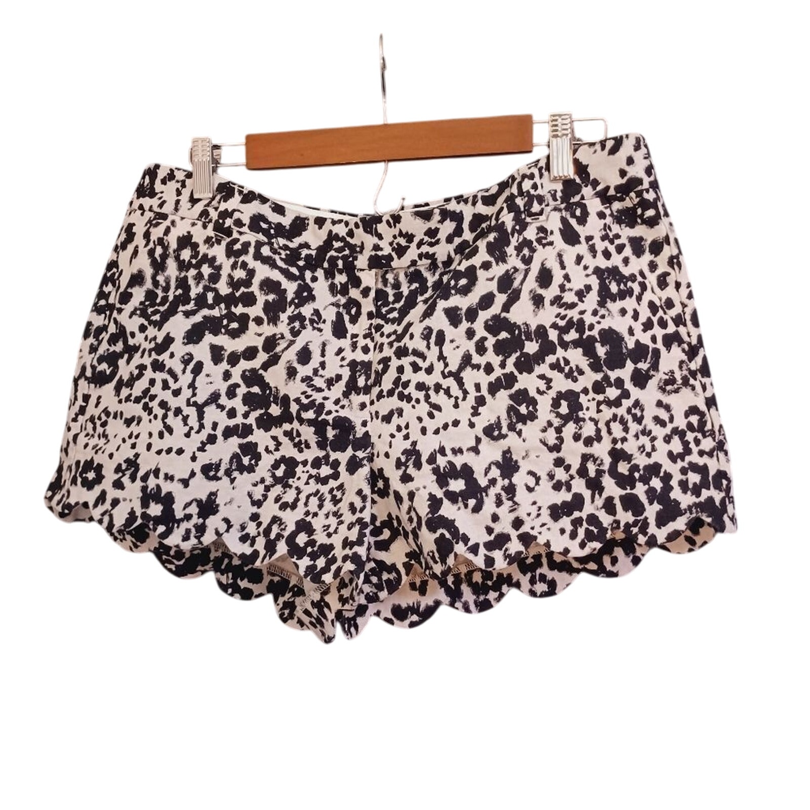 J.Crew Factory Linen Cotton Animal Print Shorts Black And Grey Women's 12